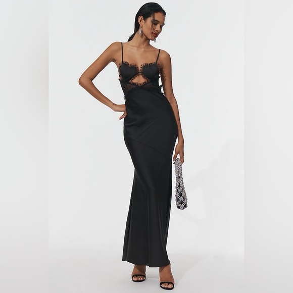 Anthropologie For Love & Lemons Heart Maxi Slip Dress - Picture 1 of 7